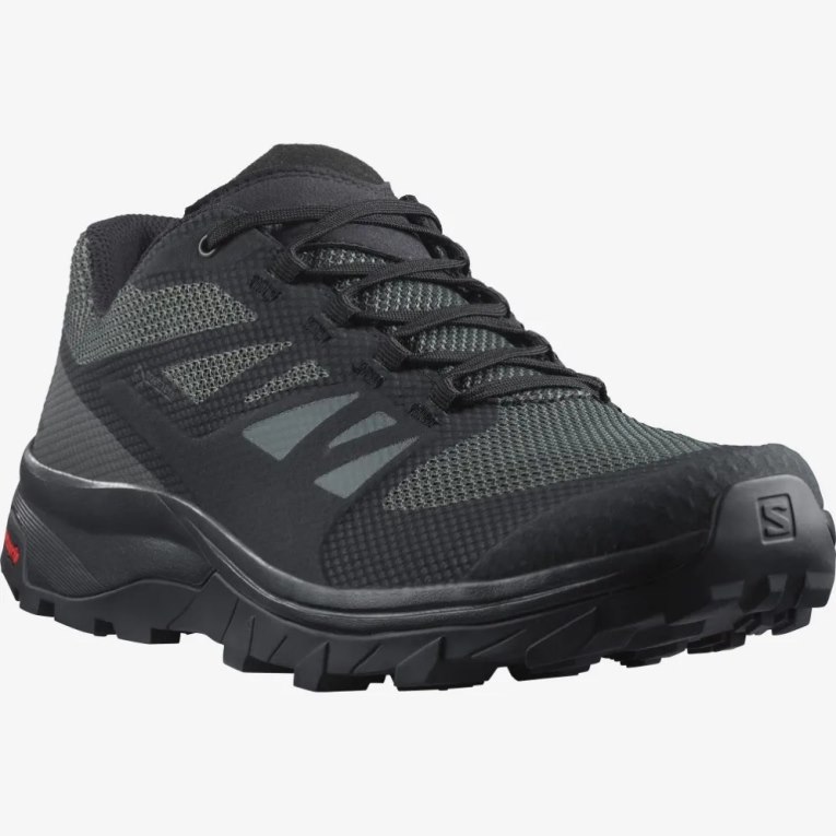 Black Salomon Outline Wide GTX Men's Hiking Shoes | IE ST9043